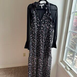 BCBG Generation Floral & Black Maxi Dress M